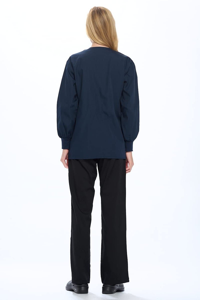 Natural Uniforms سترة فرك دافئة من يونيفورمات طبيعية - أزرق داكن - كبير - Image 5